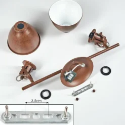 Lampes Industrielles-hofstein Plafonnier Koppom Rouille, 2 lumières