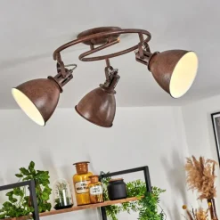 Luminaires Rustiques-hofstein Plafonnier Koppom Rouille, 3 lumières