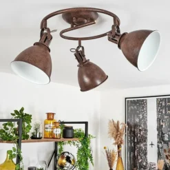 Luminaires Rustiques-hofstein Plafonnier Koppom Rouille, 3 lumières