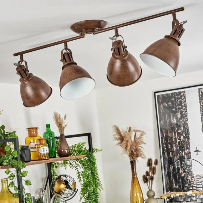 Lampes Industrielles-hofstein Plafonnier Koppom Rouille, 4 lumières