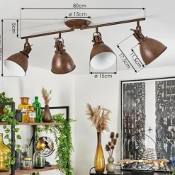 Lampes Industrielles-hofstein Plafonnier Koppom Rouille, 4 lumières