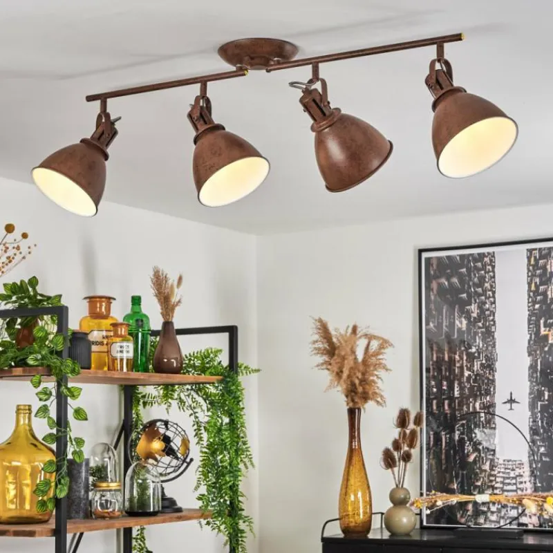 Lampes Industrielles-hofstein Plafonnier Koppom Rouille, 4 lumières