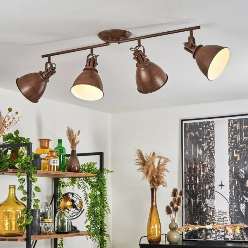 Lampes Industrielles-hofstein Plafonnier Koppom Rouille, 4 lumières