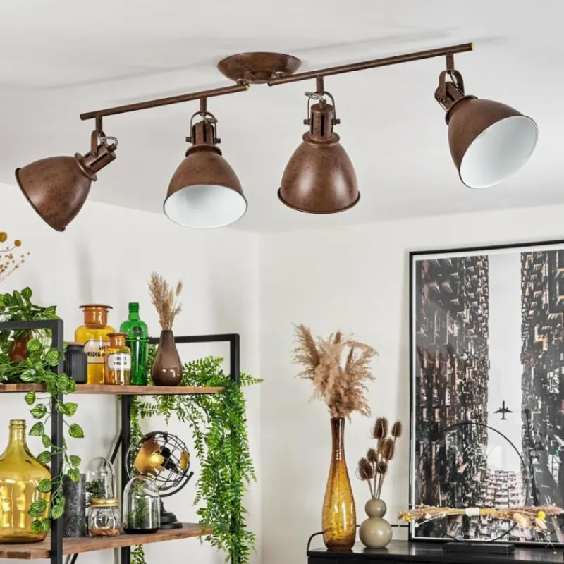 Lampes Industrielles-hofstein Plafonnier Koppom Rouille, 4 lumières