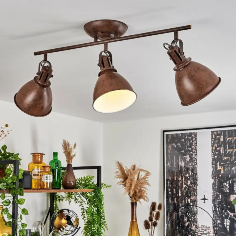 Lampes Industrielles-hofstein Plafonnier Koppom Rouille, 3 lumières