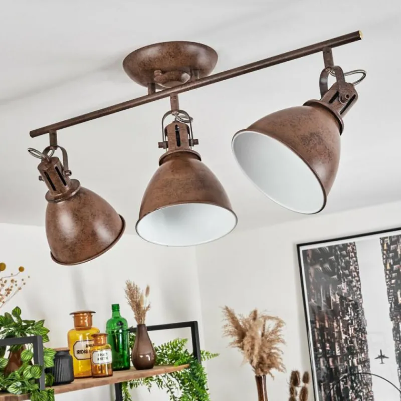 Lampes Industrielles-hofstein Plafonnier Koppom Rouille, 3 lumières