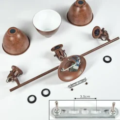Lampes Industrielles-hofstein Plafonnier Koppom Rouille, 3 lumières