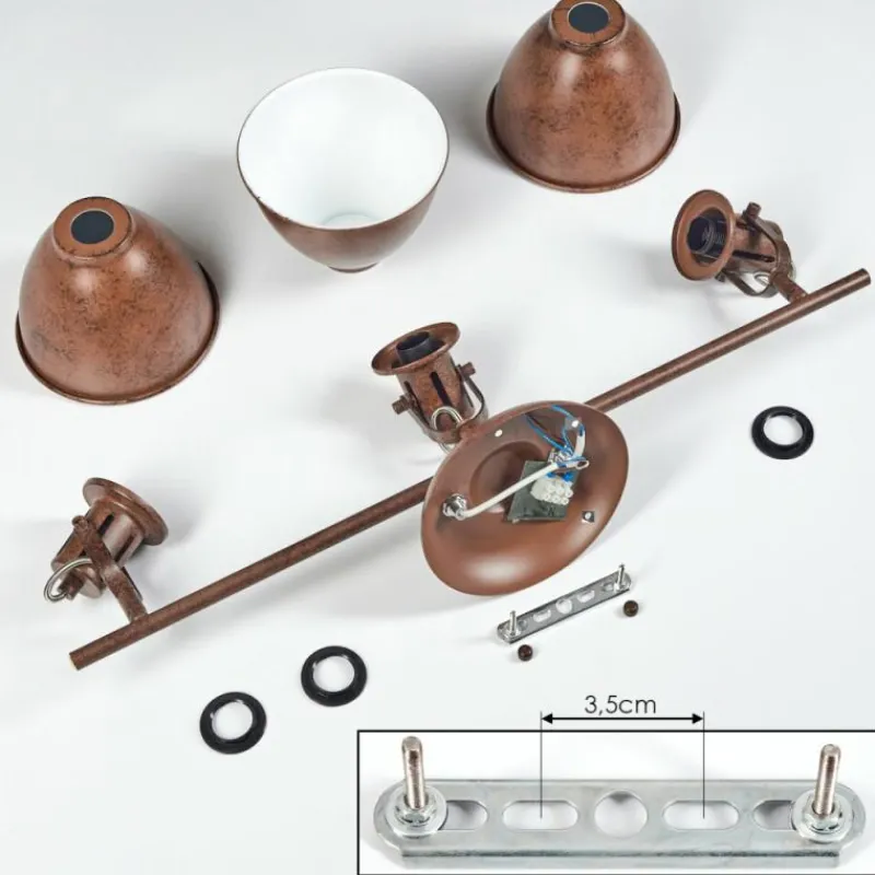 Lampes Industrielles-hofstein Plafonnier Koppom Rouille, 3 lumières