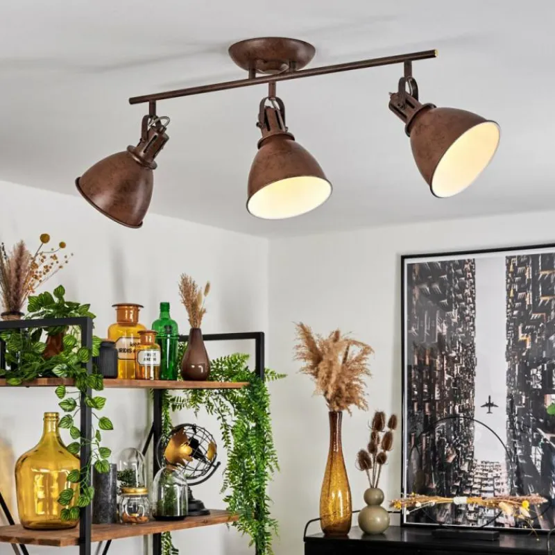 Lampes Industrielles-hofstein Plafonnier Koppom Rouille, 3 lumières