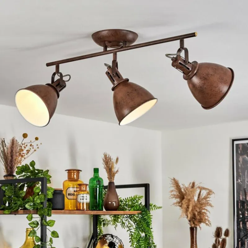 Lampes Industrielles-hofstein Plafonnier Koppom Rouille, 3 lumières