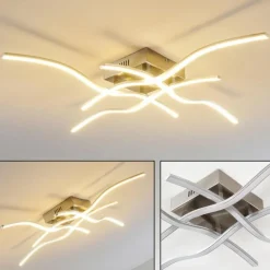 hofstein Plafonnier Kosola LED Nickel mat, 4 lumières
