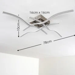 hofstein Plafonnier Kosola LED Nickel mat, 4 lumières