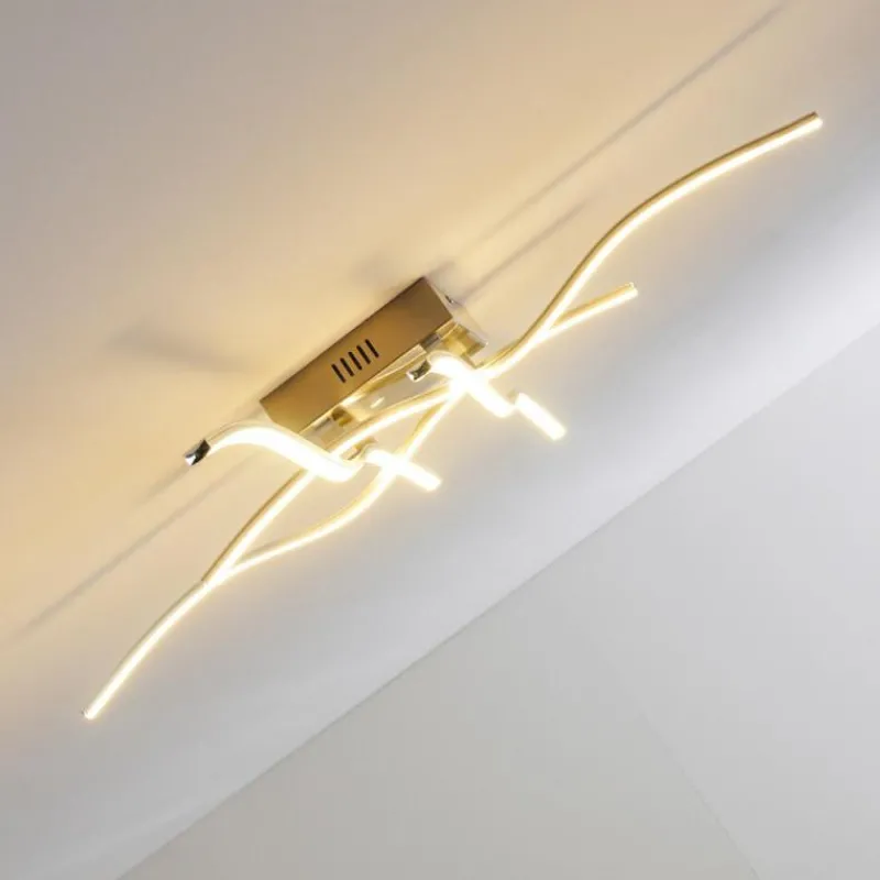 hofstein Plafonnier Kosola LED Nickel mat, 4 lumières