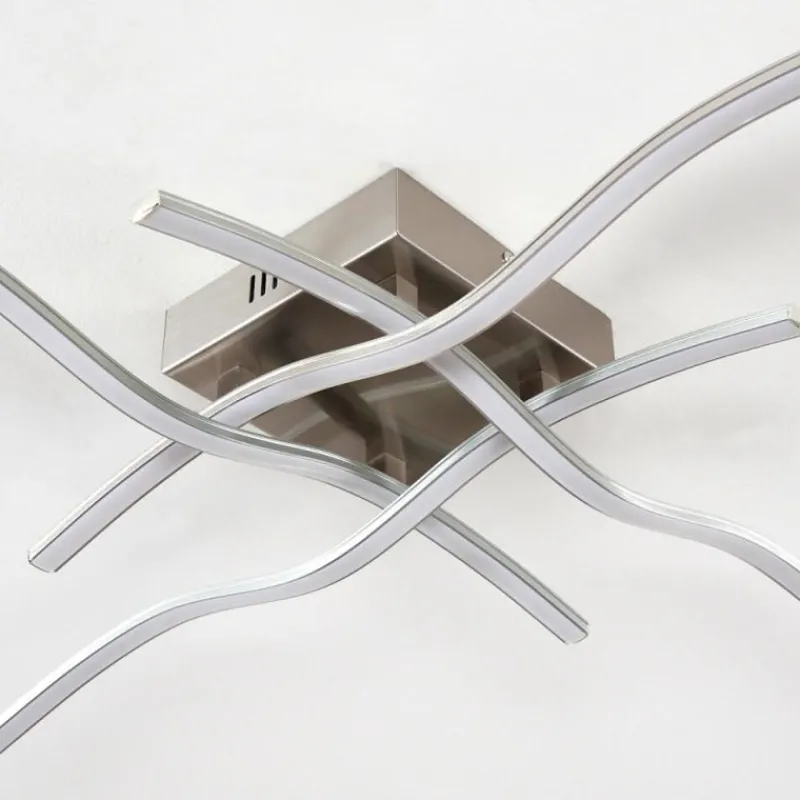 hofstein Plafonnier Kosola LED Nickel mat, 4 lumières