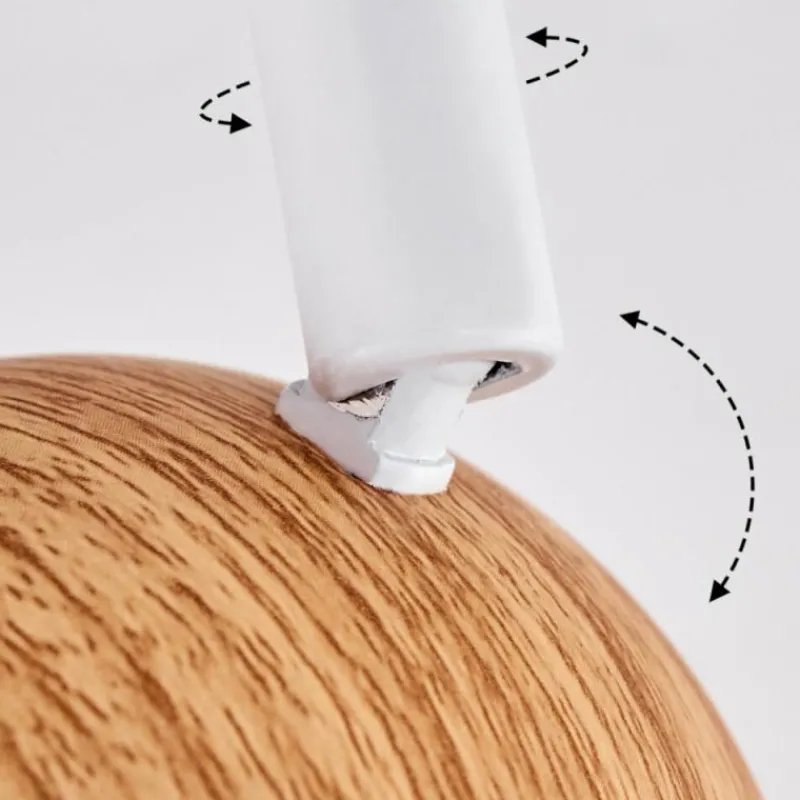 hofstein Plafonnier Kotaoa LED Bois clair, Blanc, 2 lumières