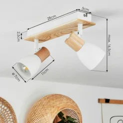 Luminaires Scandinaves-hofstein Plafonnier Kouek Écru, Blanc, 2 lumières