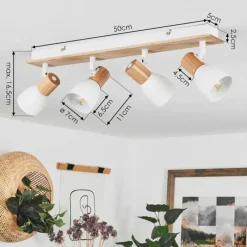 Luminaires Scandinaves-hofstein Plafonnier Kouek Écru, Blanc, 4 lumières