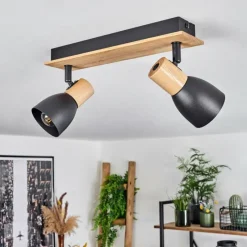 Luminaires Scandinaves-hofstein Plafonnier Kouek Écru, Noir, 2 lumières