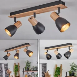 Luminaires Scandinaves-hofstein Plafonnier Kouek Écru, Noir, 3 lumières