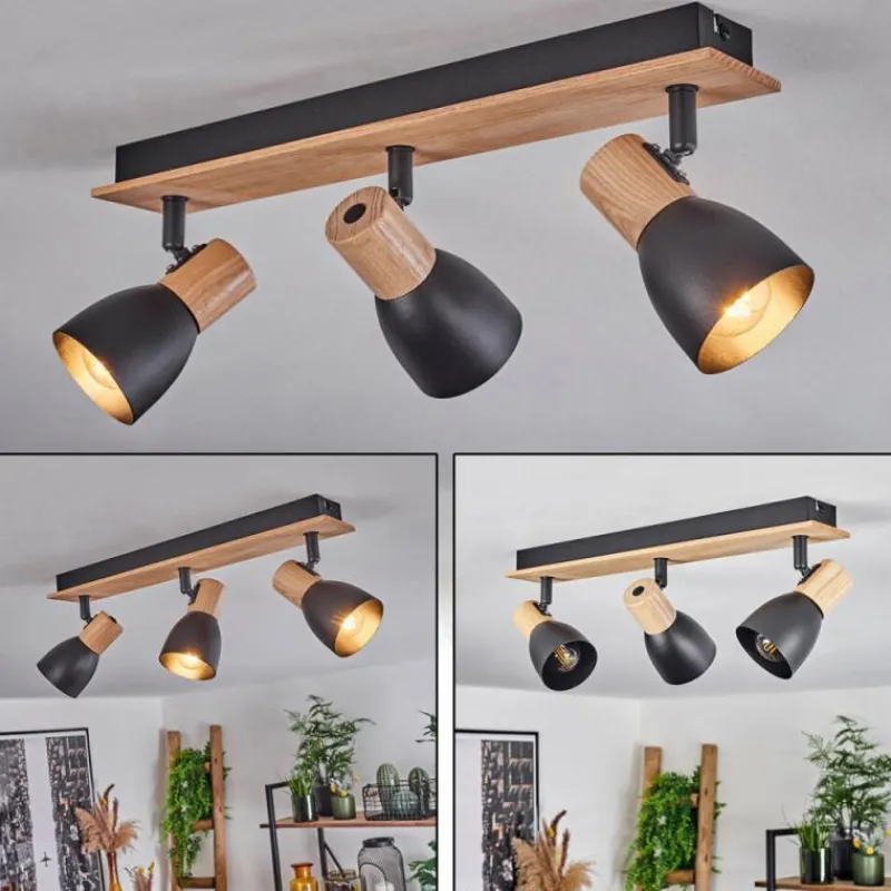 Luminaires Scandinaves-hofstein Plafonnier Kouek Écru, Noir, 3 lumières