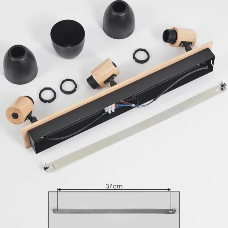 Luminaires Scandinaves-hofstein Plafonnier Kouek Écru, Noir, 3 lumières