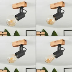 Luminaires Scandinaves-hofstein Plafonnier Kouk Écru, Noir, 1 lumière