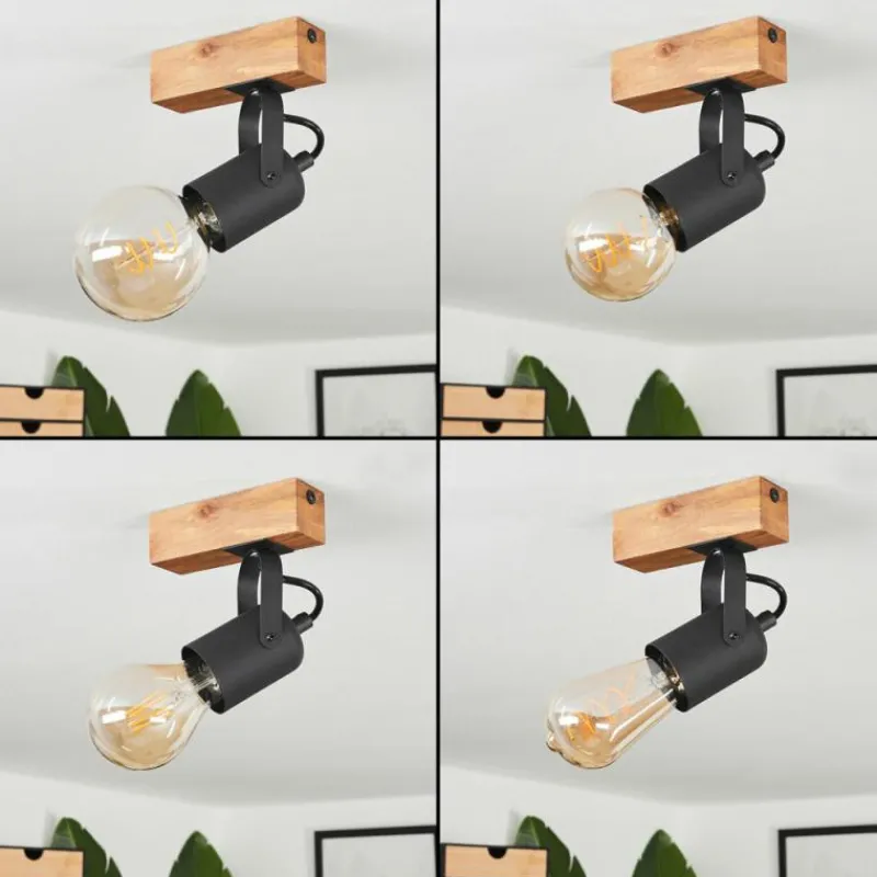 Luminaires Scandinaves-hofstein Plafonnier Kouk Écru, Noir, 1 lumière