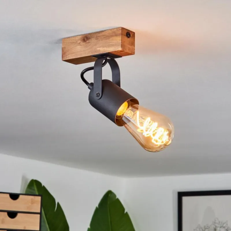 Luminaires Scandinaves-hofstein Plafonnier Kouk Écru, Noir, 1 lumière