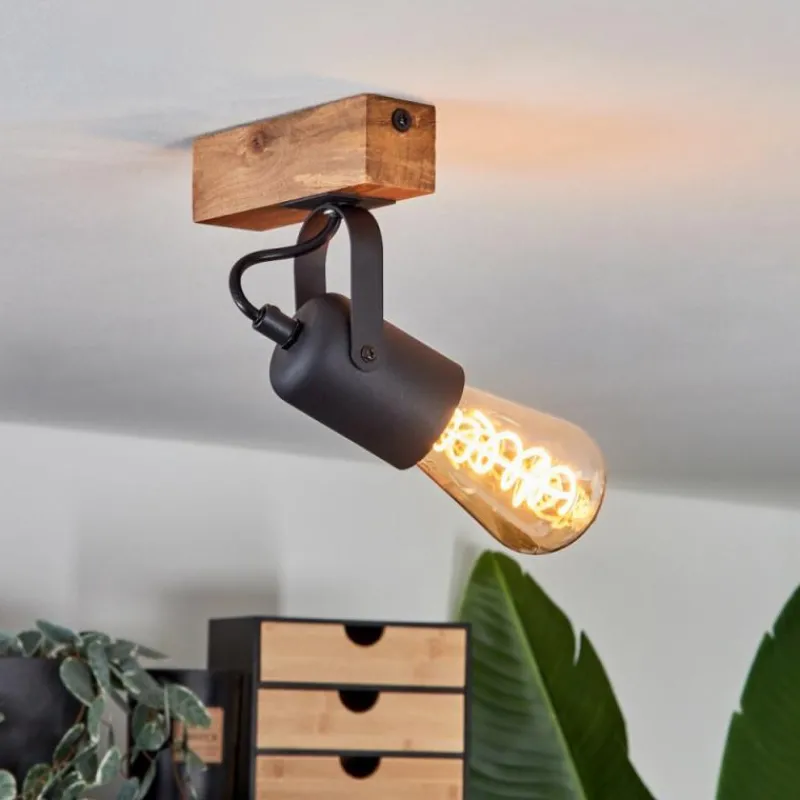 Luminaires Scandinaves-hofstein Plafonnier Kouk Écru, Noir, 1 lumière