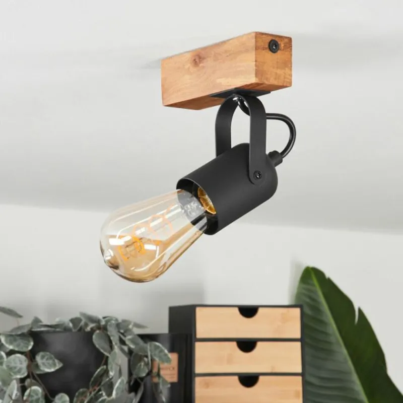 Luminaires Scandinaves-hofstein Plafonnier Kouk Écru, Noir, 1 lumière