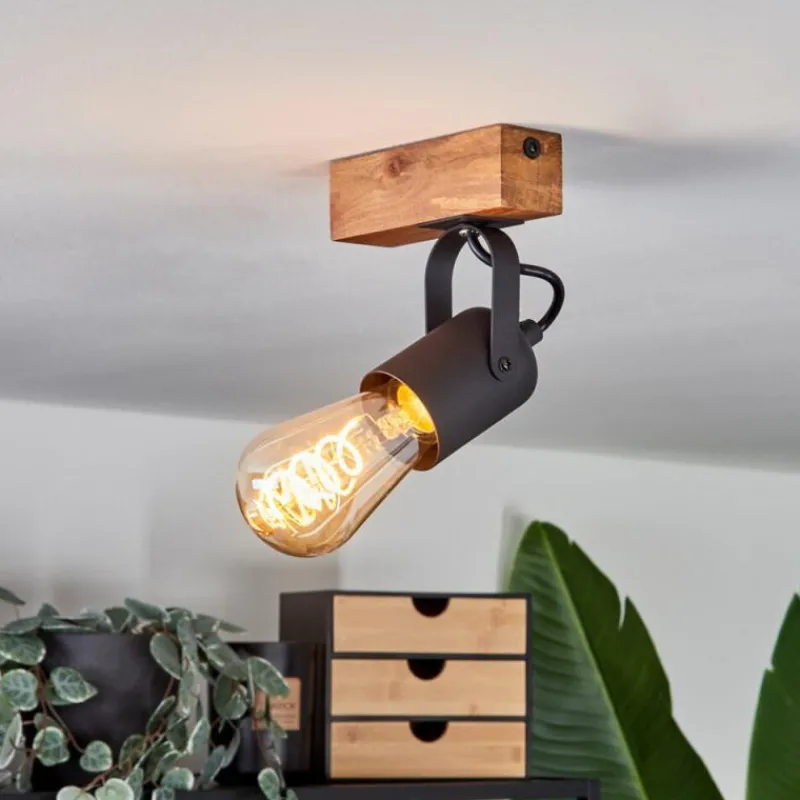 Luminaires Scandinaves-hofstein Plafonnier Kouk Écru, Noir, 1 lumière