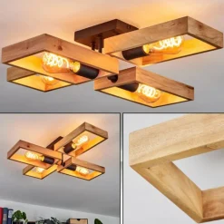 Luminaires Scandinaves-hofstein Plafonnier Kouk Écru, Noir, 4 lumières