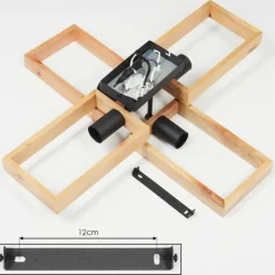 Luminaires Scandinaves-hofstein Plafonnier Kouk Écru, Noir, 4 lumières