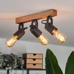 Luminaires Scandinaves-hofstein Plafonnier Kouk Écru, Noir, 3 lumières