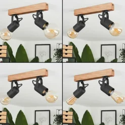 Luminaires Scandinaves-hofstein Plafonnier Kouk Écru, Noir, 2 lumières