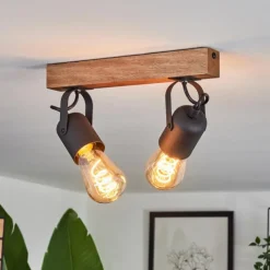 Luminaires Scandinaves-hofstein Plafonnier Kouk Écru, Noir, 2 lumières