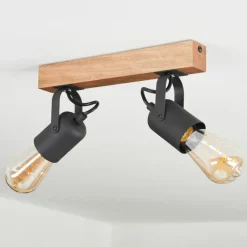 Luminaires Scandinaves-hofstein Plafonnier Kouk Écru, Noir, 2 lumières