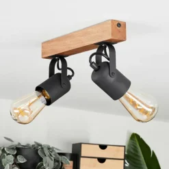 Luminaires Scandinaves-hofstein Plafonnier Kouk Écru, Noir, 2 lumières