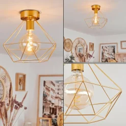 hofstein Plafonnier Koulamon Laiton, 1 lumière* Plafonniers