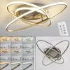 hofstein Plafonnier Krabi LED Nickel mat, 3 lumières, Télécommandes