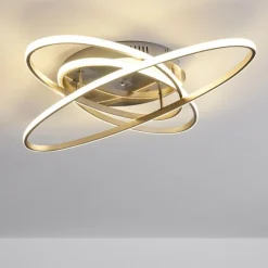 hofstein Plafonnier Krabi LED Nickel mat, 3 lumières, Télécommandes