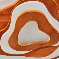 Lampes En Bois-hofstein Plafonnier Krieng LED Écru, Blanc, 1 lumière, Télécommandes