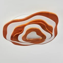 Lampes En Bois-hofstein Plafonnier Krieng LED Écru, Blanc, 1 lumière, Télécommandes