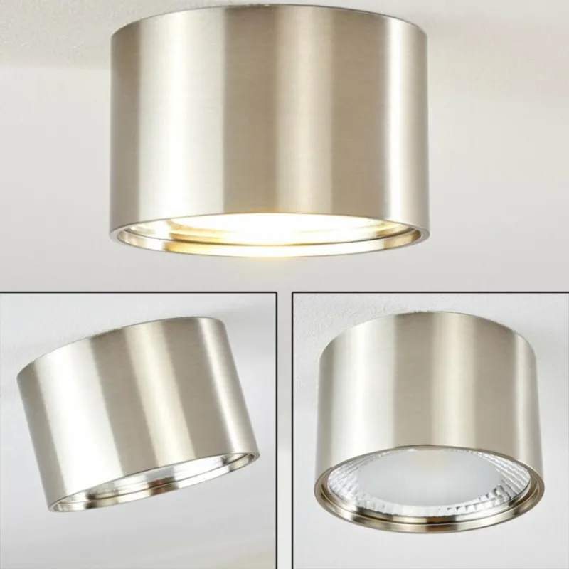 hofstein Plafonnier Kristallo LED Nickel mat, 1 lumière