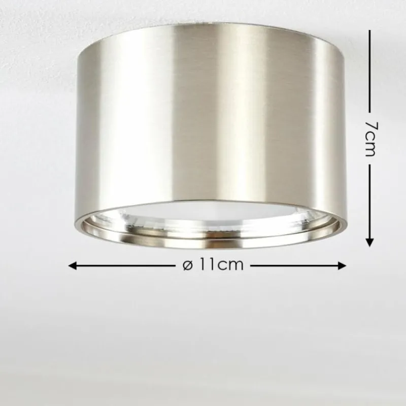 hofstein Plafonnier Kristallo LED Nickel mat, 1 lumière