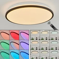 hofstein Plafonnier Kroch LED Blanc, 1 lumière, Télécommandes, Changeur de couleurs