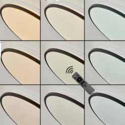 hofstein Plafonnier Kroch LED Blanc, 1 lumière, Télécommandes, Changeur de couleurs