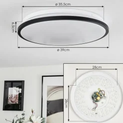 hofstein Plafonnier Kroch LED Blanc, 1 lumière, Télécommandes, Changeur de couleurs