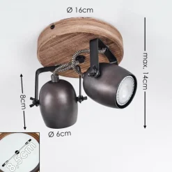 Luminaires Rustiques-hofstein Plafonnier Kuah Noir, 2 lumières