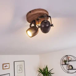 Luminaires Rustiques-hofstein Plafonnier Kuah Noir, 2 lumières